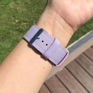 Apple Watch Strap | Light Purple Saffiano | iWatch Series Ultra 10 9 SE | 49 42 38mm | Premium Quality |Made to order Handmade Leathercraft