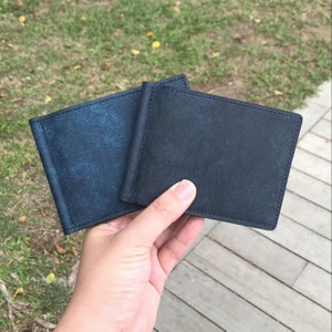 12-Colors Pueblo Leather | Money Clip Wallet | Minimalist Short Wallet | Personalized Credit Card Wallet | Husband / Groomsmen / Men Gift