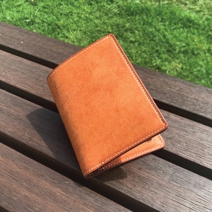 Medium Bifold Wallet | Orange Pueblo | Free Engrave | Wallet with Photo Window | Hand-stitched Personalized Genuine Leathercraft