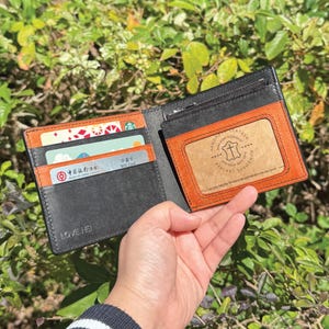 12-Colors Pueblo Leather | Bifold Wallet | Free Engraving | Monogrammed Personalized Handmade Gift | Classic Slim EDC | Support Euro Size