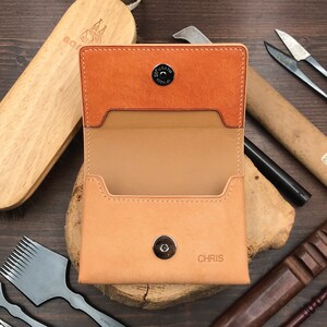 Personalized Handmade Business Card Case | Natural Pueblo | Compact Design for 30 Cards | Perfect for Networking & Everyday Use