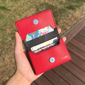 Personalized Handmade Business Card Case | Red Pueblo | Compact Design for 30 Cards | Perfect for Networking & Everyday Use