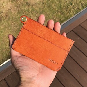 Personalized Handmade Pocket Wallet | Orange Pueblo | Stylish Cardholder for 2-4 Cards | Add Hand Strap or Tassel for Custom Style