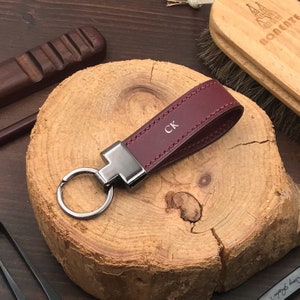 Personalized Handmade Key Ring | Red Wine Buttero | Custom Embossed Keychain | Thoughtful Gift for Friends, Family, and Loved Ones