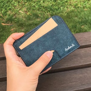 12-Colors Pueblo Leather | Front Pocket Cardholder | Minimalist Wallet | Personalized Card Sleeve | Euro-Sized Holder | Side-open Design
