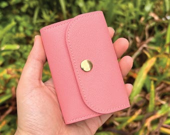 Personalized Handmade Key Holder | Pink Saffiano | Elegant Key