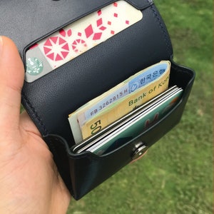 4-Colors Calf Leather | Business Card Case | 2-Tone Minimalist Wallet | Personalized Unisex Credit Card Holder | Everyday Carry Item