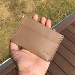 Personalized Handmade Pocket Wallet | Grey Buttero | Stylish Cardholder for 2-4 Cards | Add Hand Strap or Tassel for Custom Style