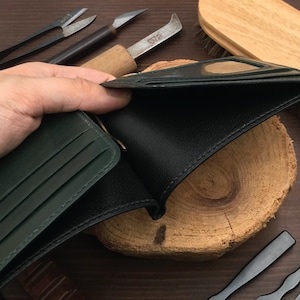 4-Colors Calf Leather | Money Clip Wallet | Minimalist Short Wallet | Personalized Credit Card Wallet | Husband / Groomsmen / Men Gift