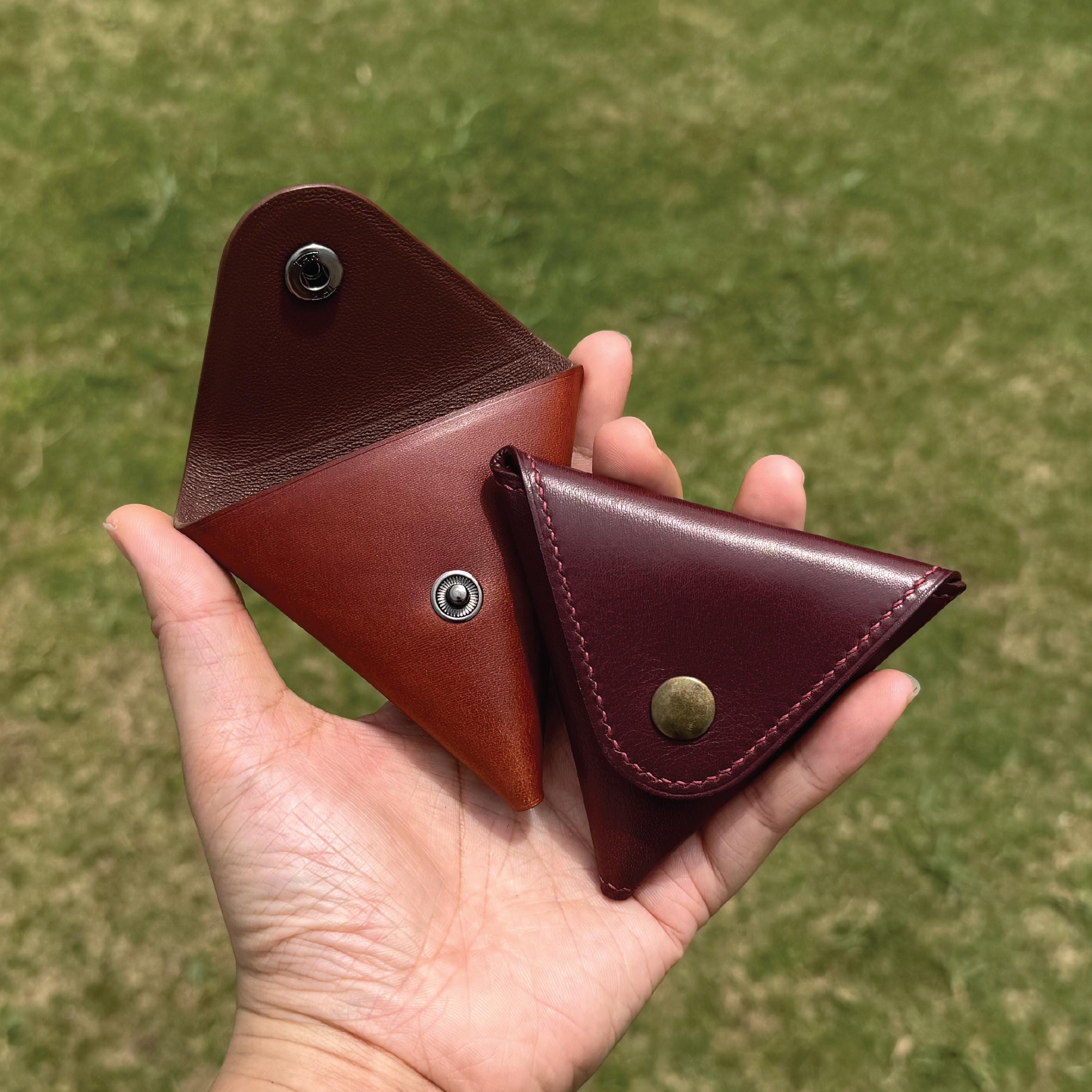 Coin Purse Purse With Triangle Logo Leather Triangle Tiny Bag Coin