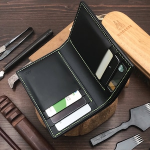 13-Colors Buttero Leather | Medium Bifold Wallet | Free Personalized Engraving | Handmade Leather | Mother / Girlfriend / Lady / Her Gift