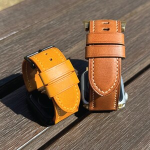 13-Colors Buttero Leather | Apple Watch 1~10/SE/Ultra2 Strap | iWatchband | Luxury Gift for Men&Women | Hand-stitched Genuine Leathercraft