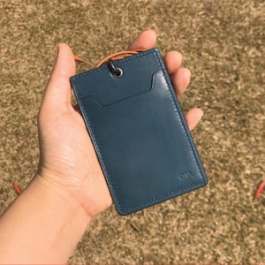 Personalized Handmade ID Cardholder | 7-Colors Tochigi Leather | Stylish with Leather Lanyard | Ideal for Office, Teachers, Doctors, Events