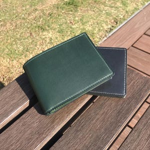 4-Colors Calf Leather | Bifold Wallet | Free Engraving | Monogrammed Personalized Handmade Gift | Classic Slim EDC | Support Euro Size
