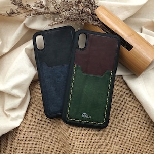 12-Colors Pueblo Leather | Card Slot iPhone Case | 15Plus/15Pro/15ProMax/16/12/11 | Italian | Embossed | Customized Hand Stitched Product