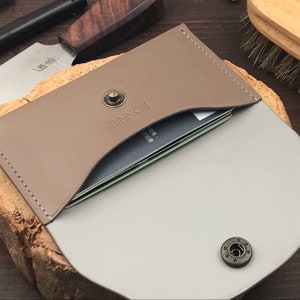 13-Colors Buttero Leather | Slim Credit Card Holder | Personalized Minimalist Leather Case | Unisex Purses | Handmade Front Pocket Wallet