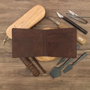 Bifold Wallet | Brown Pueblo | Anniversary/Birthday Gift For Boyfriend/Dad/Father | Hand-stitched Personalized Genuine Leathercraft