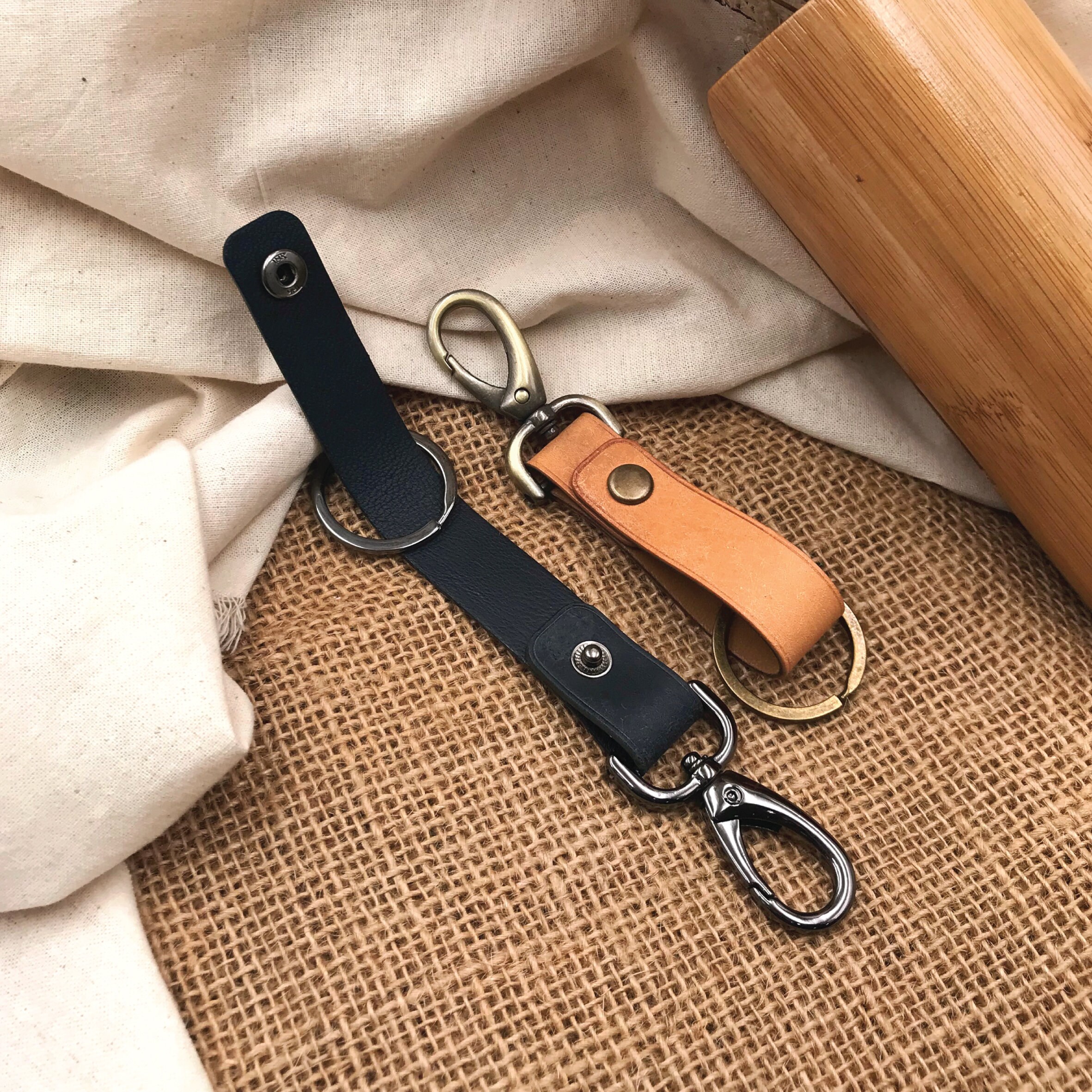 12-colors Pueblo Leather | Key Fob | Personalized Strap Keychains