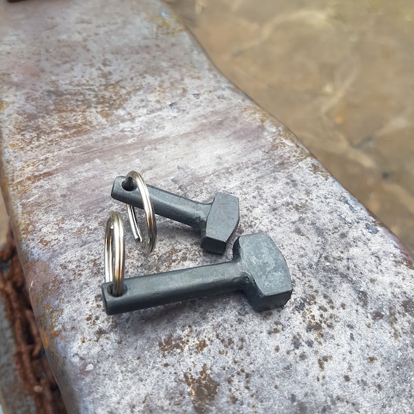 Hammer key ring, hand forged