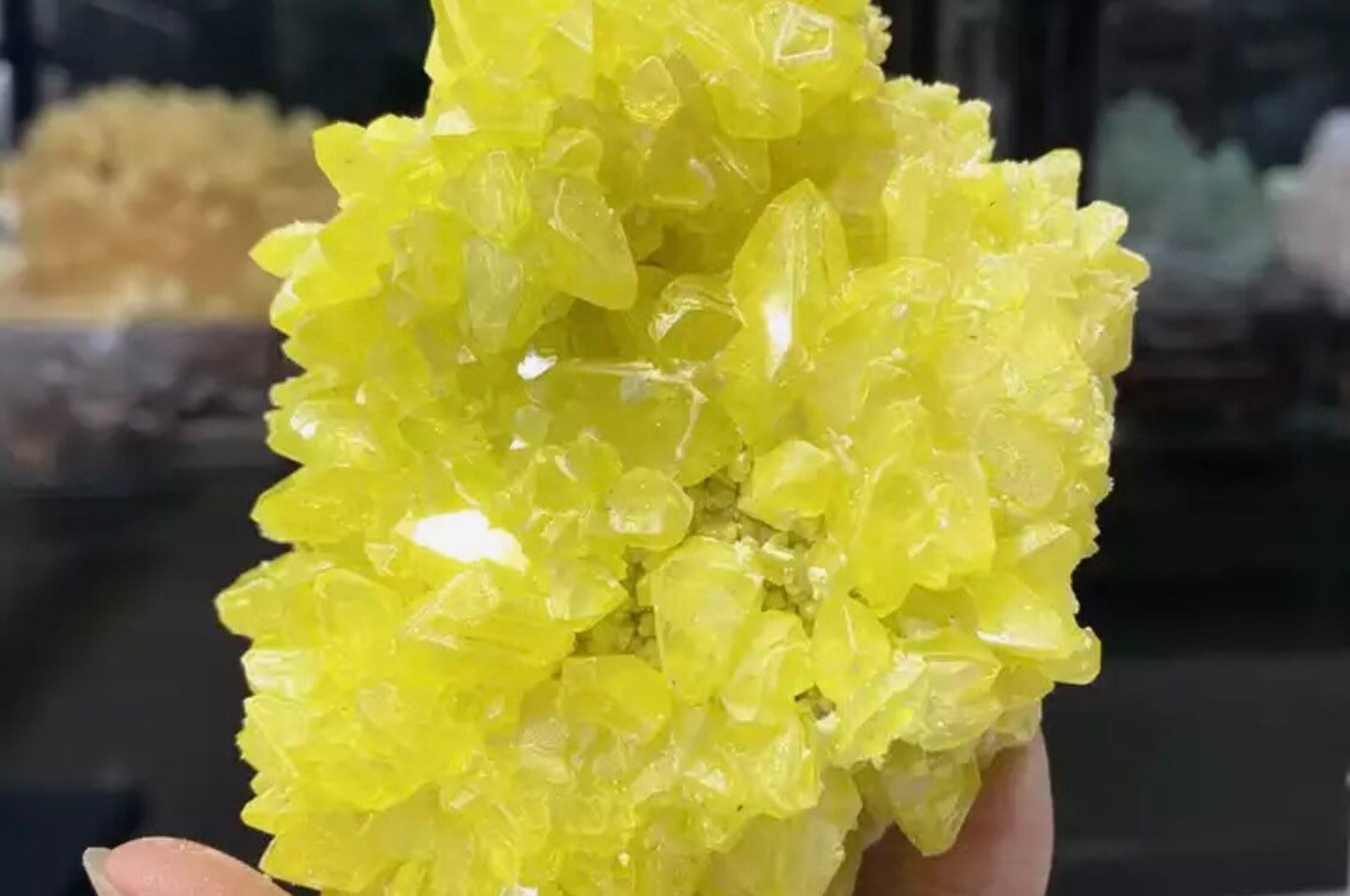 Newly Discovered Yellow Quartz Crystal Cluster Mineral Etsy