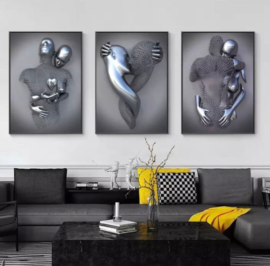 Man and Woman 3-D Canvas Wall Sculpture - Etsy