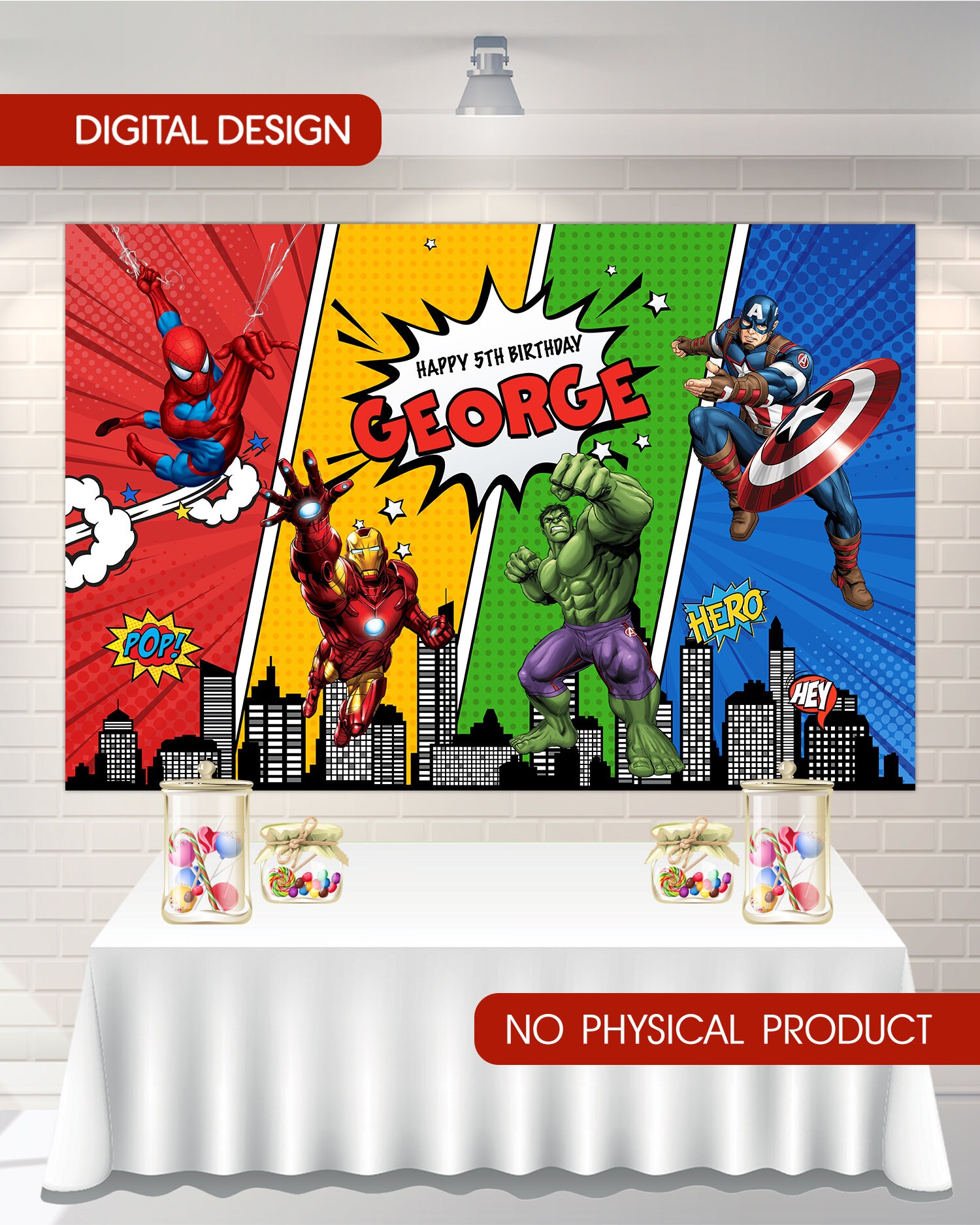 DIGITAL Avengers backdrop Avengers banner candy bar backdrop Etsy
