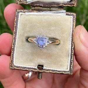 Vintage 9ct Gold Tanzanite and Diamond Ring, Size K1/2 or 5.75, Vintage Engagement Ring, Vintage Tanzanite Ring, Diamond Ring, Tanzanite