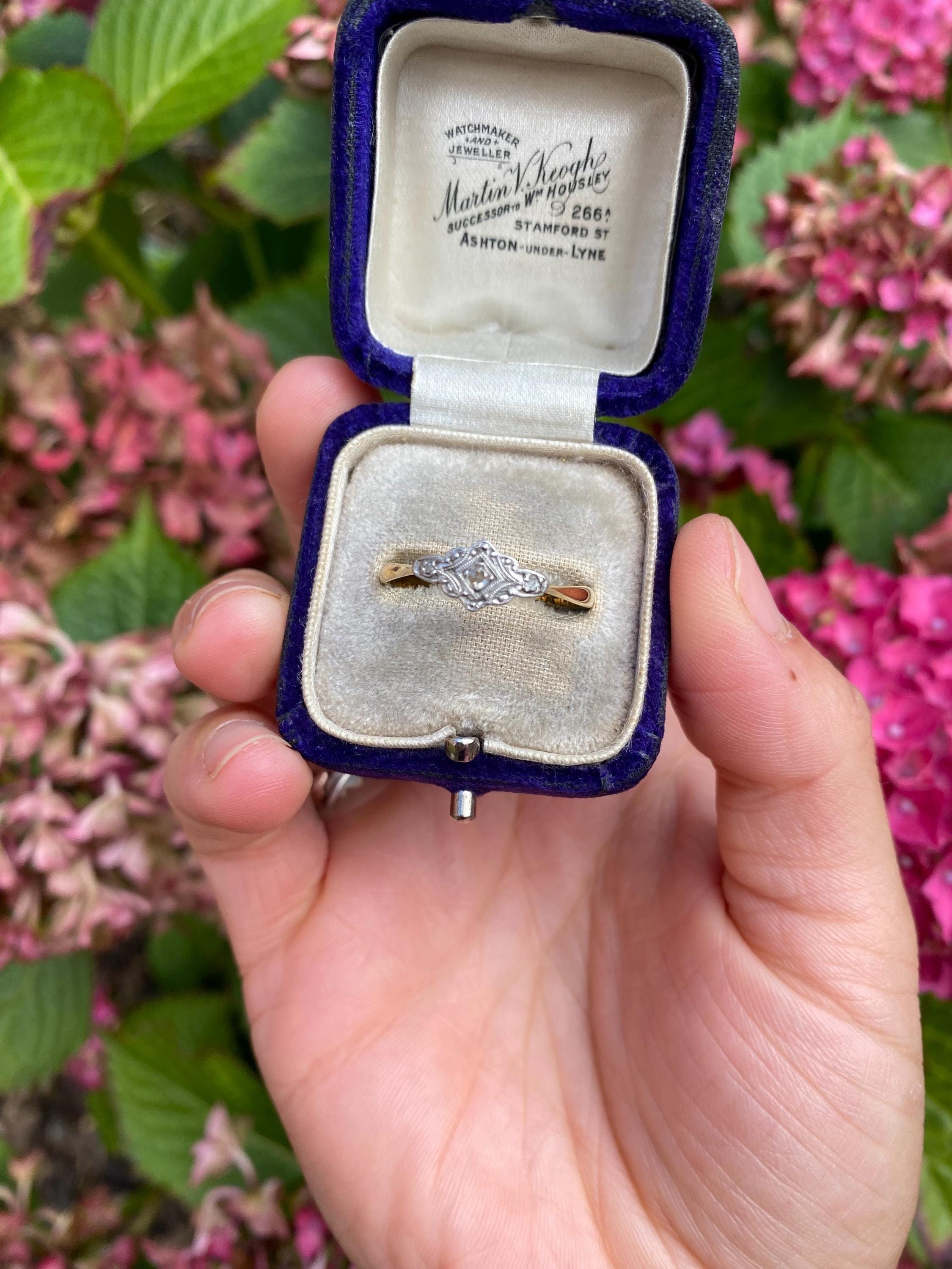 Antique 18ct Gold and Platinum Diamond Ring Size U1 2 or 10.75