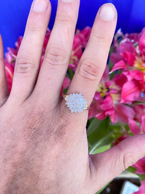 9ct diamond cluster best sale ring