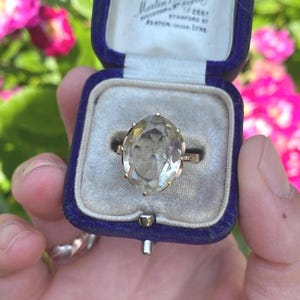 Vintage 9ct Gold Smokey Quartz Solitaire Ring, Size N or 7, Vintage Engagement Ring, Smokey Quartz Ring, Vintage Quartz Ring, Smokey Quartz