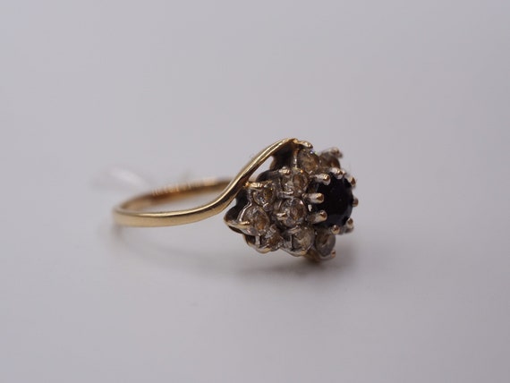 Buy Vintage 9ct Gold Sapphire and Cubic Zirconia Ring Size K1 2