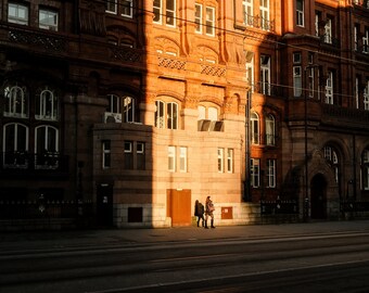 Street Photography at Golden hour in Manchester (A3 print)