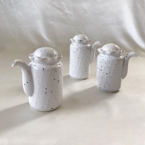 Set of 3 Speckled Ceramic Cruets, Ceramic Soy Sauce Bottle, Soy Sauce Dispenser,  Ceramic Sauce Dispenser, Minimalist Japanese Kitchen Cruet