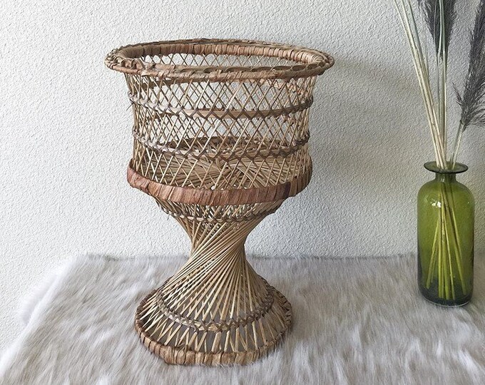 Wicker Flower Pot Holder Wicker Flower Stand Wicker Stand Etsy