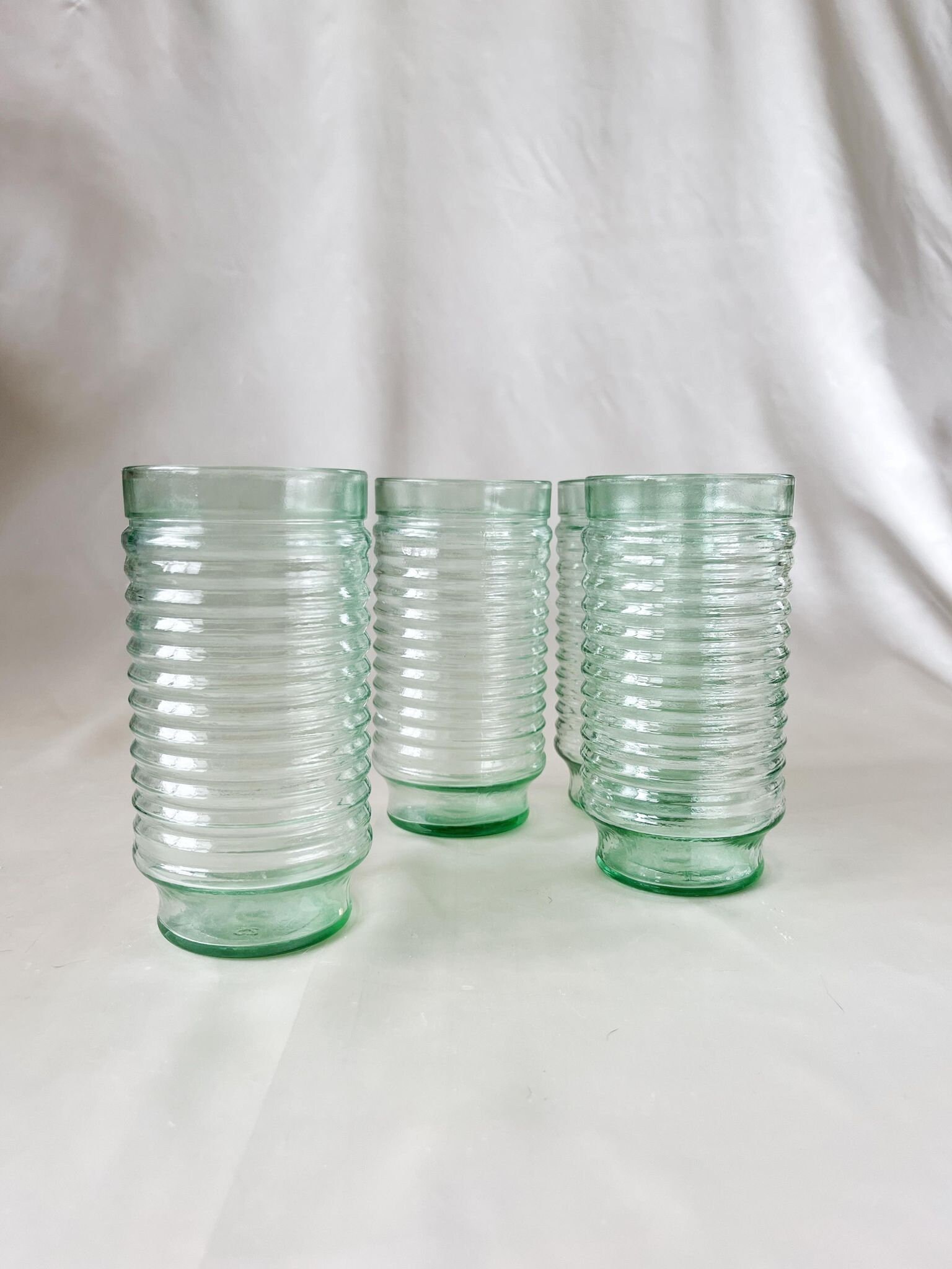 Peyan Vintage Drinking Glasses,2 Pcs Ribbed Glassware,10 oz Ribbed Glass  Cup,Wavy Shape Bubble Glass…See more Peyan Vintage Drinking Glasses,2 Pcs