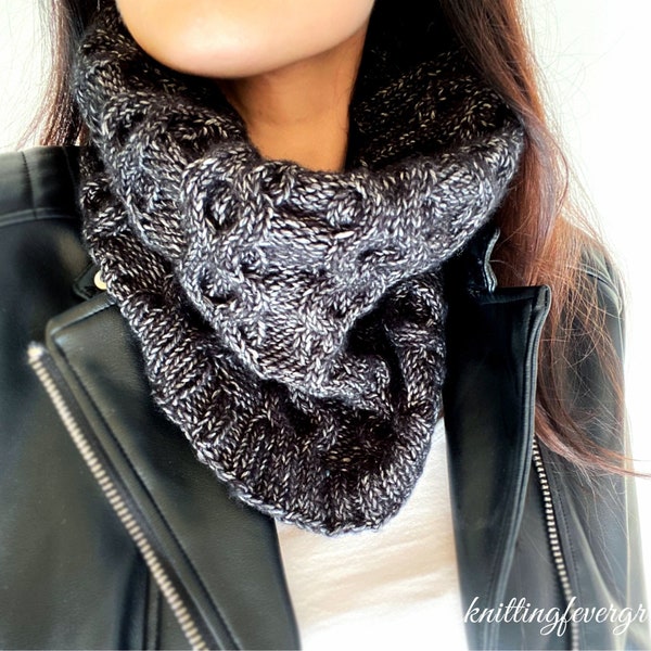 Loop scarf knitted tube scarf neck warmer snood gray for men and women