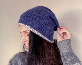 Gorro reversible de alpaca.