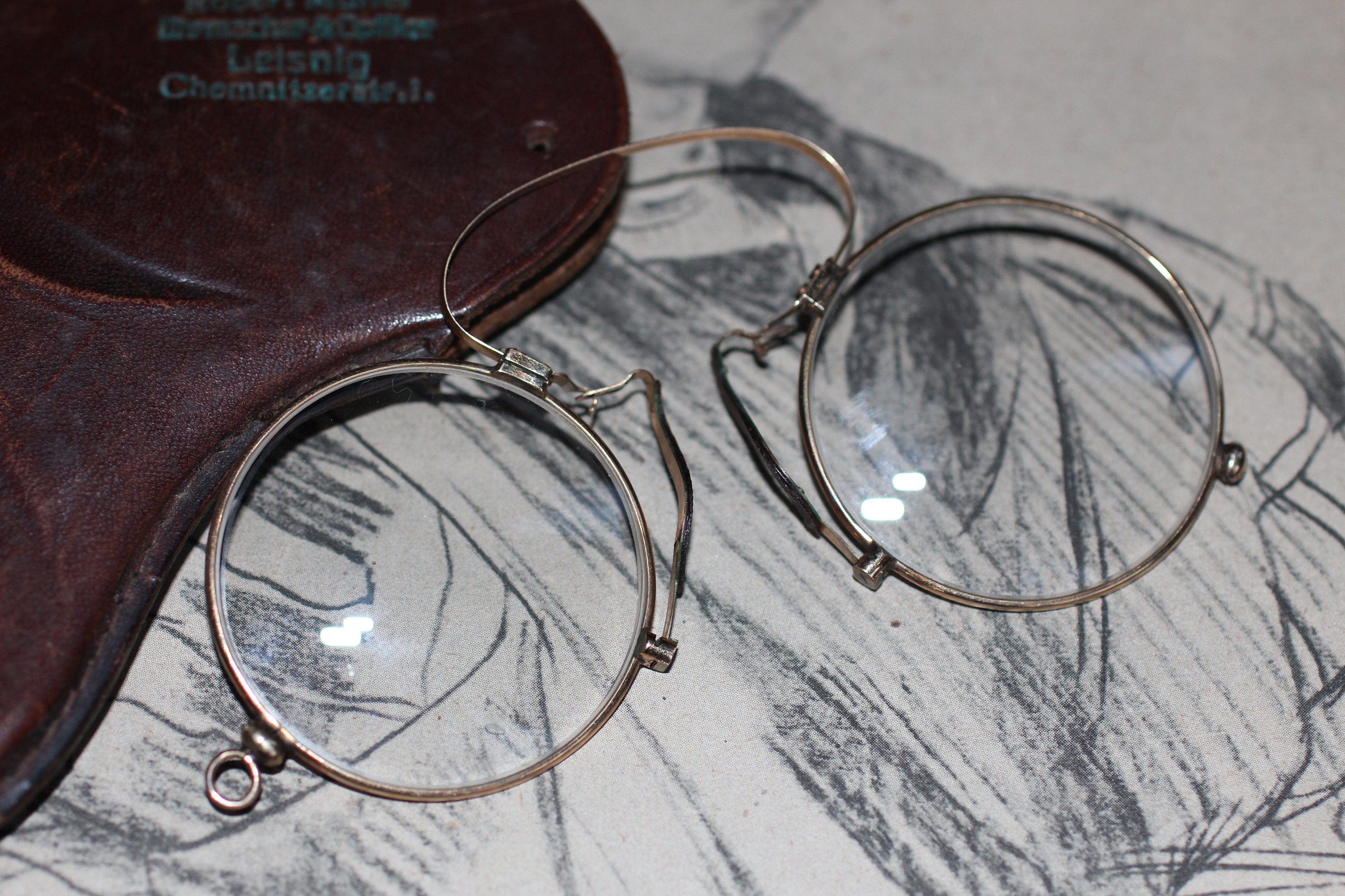 Antique14k Gold Pince Nez (Nose Pinch) Glasses Pat 1917 - Ruby Lane