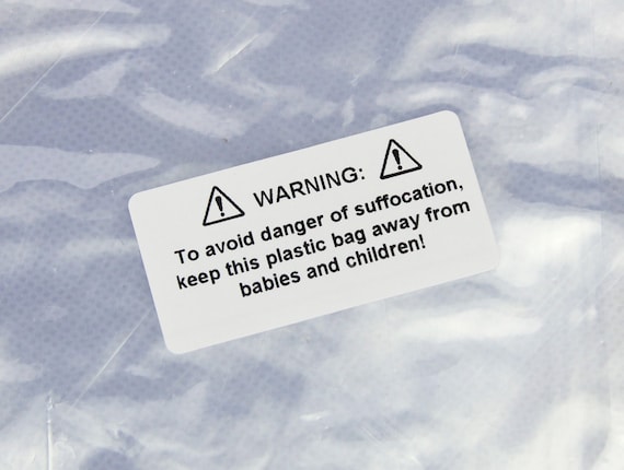 Plastic Bag Suffocation Warning / Safety Labels / Stickers ...