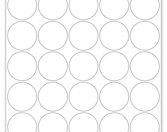 A4 Laser label sheets. 35 Circle Labels per sheet. Ideal for printing your own labels. 37mm Diameter. Matt white / permanent adhesive.