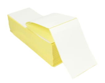 100mm x 150mm Fanfolded, Direct Thermal Labels. Permanent adhesive. Supplied in stacks of 1,000. Compatible with Royal Mail Click and Drop.