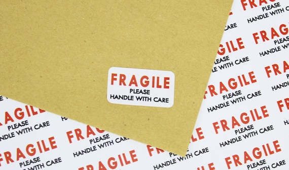 Fragile Please Handle With Care Labels Stickers Sheets Etsy