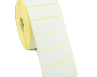 60mm x 30mm Direct Thermal Labels with strong Permanent adhesive. 2,000  per roll. 25mm Core.