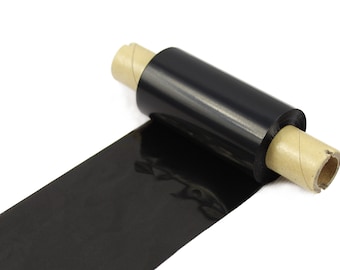 6 x 64mm x 74m Black Wax thermal transfer printer ribbons. For Zebra GC420T, GK420T, GX430T, GX420T, ZD500R, LP2844, TLP3842, TLP2844
