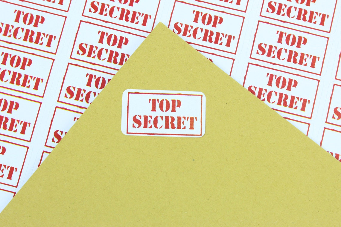 Top Secret Labels / Stickers. 65 Labels per Sheet. Ideal for a - Etsy UK