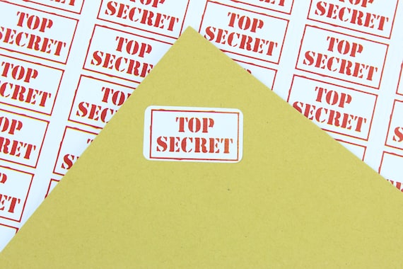 Top Secret labels / stickers. 65 labels per sheet. Ideal for a | Etsy