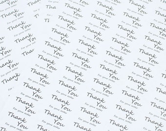 Thank you for your order labels / stickers. 65 per sheets. Black Print. An easy way to thank your customers!