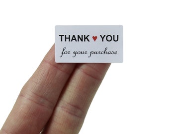 Thank You For Your Purchase / Order Rectangle Stickers Matte - 65 Labels per sheet. Great for parcels & products.