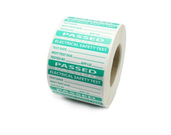 50mmx  25mm Polypropylene PAT Testing - Passed Labels - Durable Tear Proof Labels / Stickers