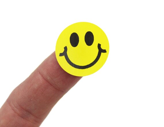 500 happy smiley face labels stickers yellow label black etsy face labels